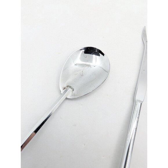 MCM 3 Barware strainer, Stirrer & fork pick faux wood handle bakelite? metal - Picture 5 of 15